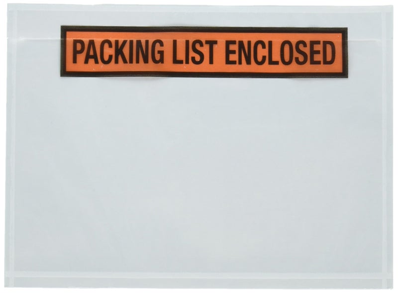 Sales4Less Packing List Envelopes 7.5"" X 5.5"" Pouches Invoice Enclosed Adhesive Bags Pack of 100 - Image 1